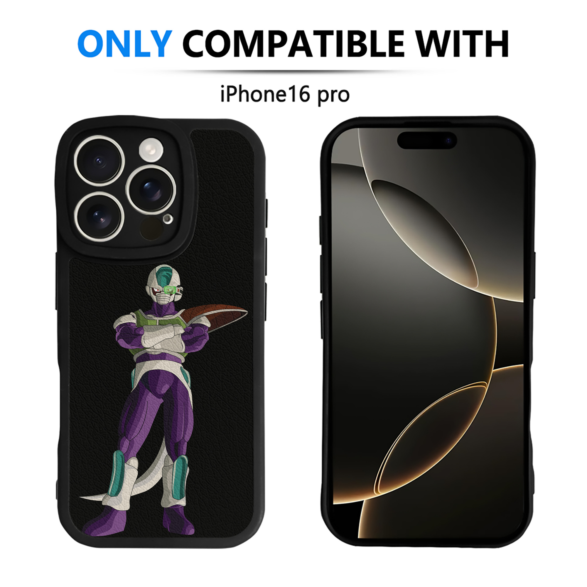 （画像用） ドラゴンボール フリーザ DRAGON BALL Frieza 【iPhone 16シリーズ対応】シリコンスマホケース（レザー調） 材質：シリコン